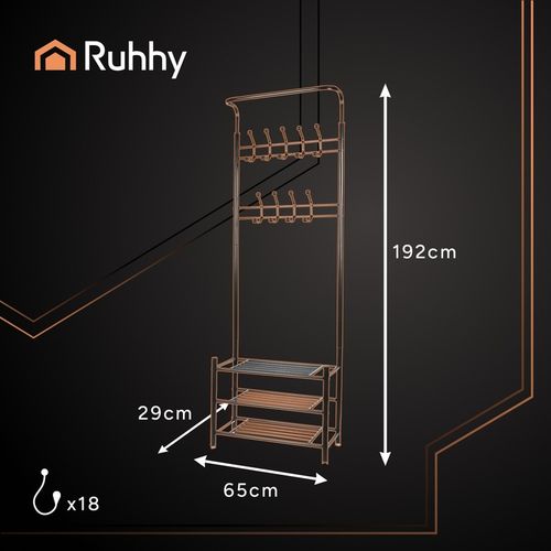 Wieszak Stojący na Ubrania RUHHY Metalowy do Przedpokoju Podłogowy na Arena.pl