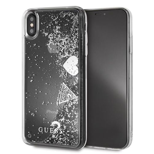 Guess Liquid Glitter Hearts - Etui iPhone Xs Max (Silver) na Arena.pl
