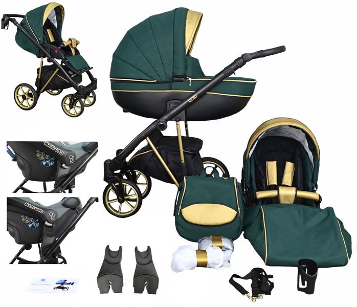 WÓZEK DZIECIĘCY FABERO GOLD 2W1 + ADAPTERY MAXI COSI CYBEX Aton I-Size zdjęcie 3