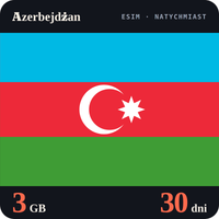 Karta eSIM Internet Azerbejdżan 3 GB na 30 dni - bez rejestracji