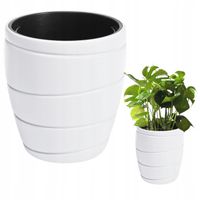 DONICA Z WKŁADEM DONICZKA KWIETNIK DUŻA 40x43 CM BIAŁA NOWOCZESNA