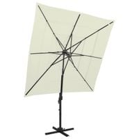 Emaga 4-poziomowy parasol na aluminiowym słupku, piaskowy, 250x250 cm