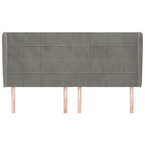 Zagłówek uszak, jasnoszary, 183x23x118/128 cm, aksamit na Arena.pl