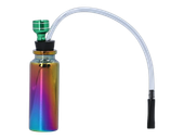 Fajka Wodna w Kształcie Buteleczki ze Szkła z Wężykiem 10,5 cm Tęczowa
