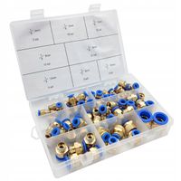 ZESTAW SZYBKOZŁĄCZEK PNEUMATYCZNYCH GWINTOWANYCH ZŁĄCZKI WTYKOWE 4-16mm 72e