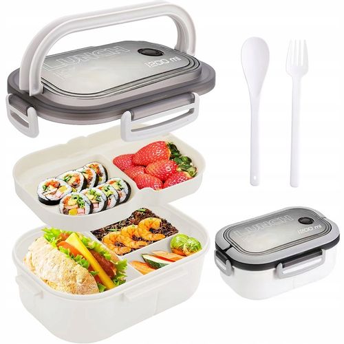 LUNCHBOX LUNCH BOX ŚNIADANIÓWKA POJEMNIK PUDEŁKO BOX Z PRZEGRÓDKAMI 1200ML na Arena.pl