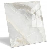 PŁYTKI PODŁOGOWE ŚCIENNE JASNY MARMUR GRES SZARY ONYX FENDA 60x60 cm POŁYSK