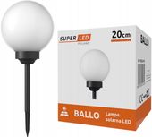 Lampa ogrodowa LED SOLARNA KULA BIAŁA wbijana 20 cm