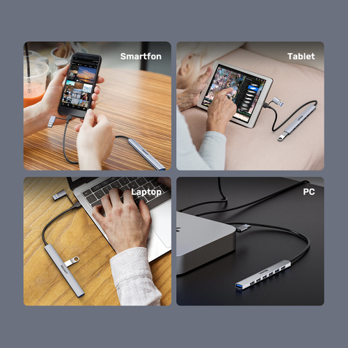 Unitek Hub USB-A/C 7w1 USB A z adapterem USB A 5 Gbps na Arena.pl