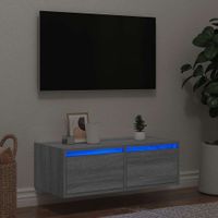 Szafka pod TV z LED, szary dąb sonoma, 75x35,5x25 cm