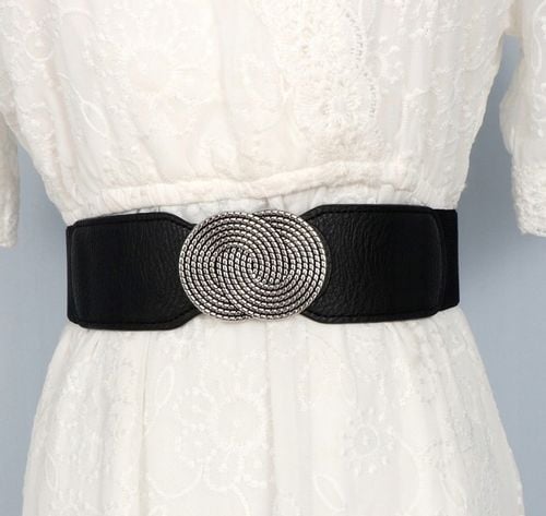 Damski Pasek Elastyczny Szeroki Guma Czarny Gorset na Arena.pl