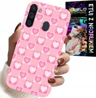 ETUI DO SAMSUNG GALAXY A21 - SERCA KRATKA RÓŻOWA OBUDOWA CASE + SZKŁO