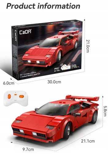 KLOCKI CADA AUTO SPORTOWE STEROWANE RC 1:20 RED SHADOW 328 EL. DUAL MODE na Arena.pl