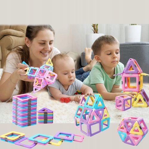 MAGNETYCZNE KLOCKI KONSTRUKCYJNE, 40 KLOCKÓW MAGNETYCZNYCH DLA DZIECI na Arena.pl