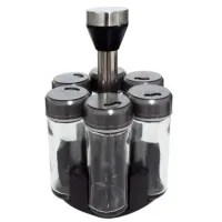 Organizer na przyprawy obrotowy pojemniki szklane 6 sztuk przyprawnik