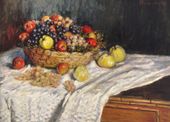 Plakat 18x13cm Apples and Grapes, Monet Vintage do Salonu