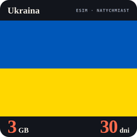 Karta eSIM Internet Ukraina 3 GB na 30 dni - bez rejestracji