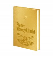 PLANER motocyklisty tyg. KALENDARZ KSIĄŻKOWY 2026 A4 złoty/srebrny grawer