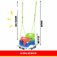 Huśtawka Kubełkowa Ogrodowa Dla Dzieci 3w1 Mocna Do Ogrodu Domu Deska 30kg