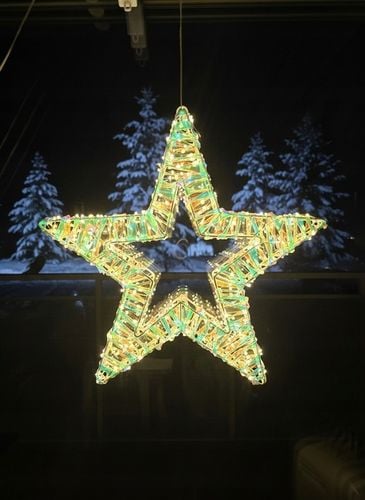 Ozdoba Do Okna Wisząca Gwiazda Świąteczna LED Świecąca z Obu Stron 8 trybów na Arena.pl