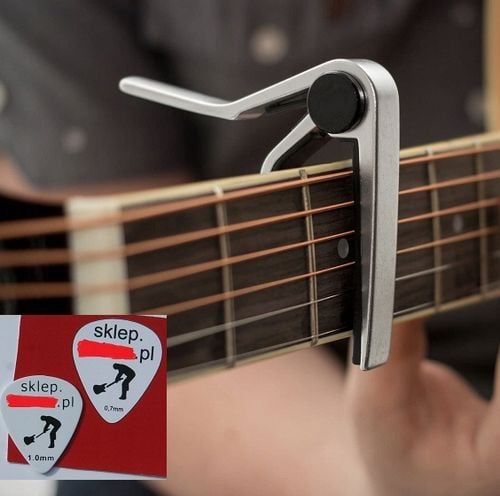 KAPODASTER GITARY AKUSTYCZNEJ KLASYCZNEJ ELEKTRYCZNEJ KAPO CAPO + KOSTKA na Arena.pl