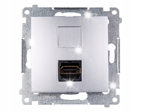 GNIAZDO HDMI 1.4 POJEDYNCZE SIMON 54 DGHDMI.01/43 SREBRNY MAT