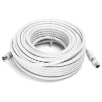 Kabel telewizyjny RG6U z męskimi złączami i praktycznymi akcesoriami