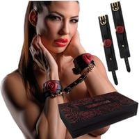 Kajdanki Czarne Ozdobne Z Różą Do Sexu Bdsm Taboom 17440
