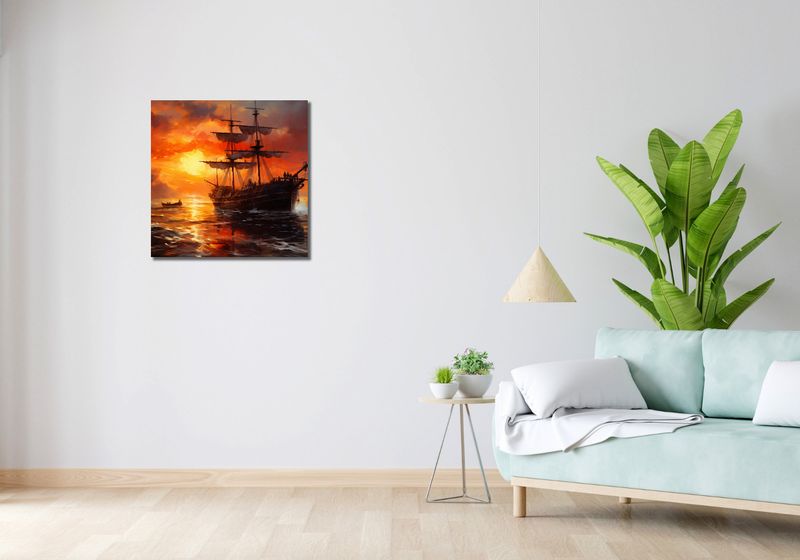 Obraz 60x60cm Ogień na Wodzie zdjęcie 2