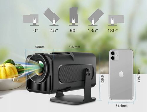 PROJEKTOR RZUTNIK ANDROID TV WIFI FULL HD PRZENOŚNY SMART GŁOŚNIK OBROTOWY na Arena.pl