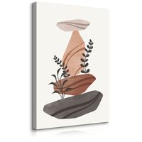 Obraz Do Salonu Skały Liście Gałązki Natura Styl Boho 40cm x 50cm