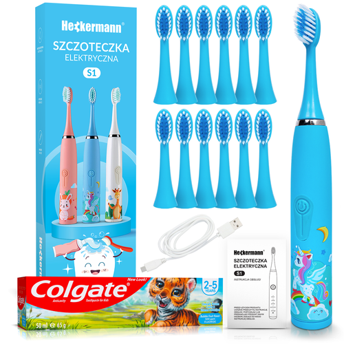 Szczoteczka do zębów dla dzieci Heckermann S1 Niebieska na Arena.pl