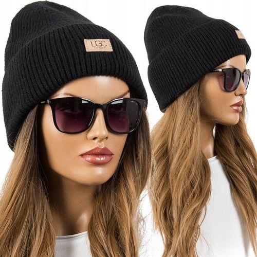 CZAPKA BEANIE prążkowana WEŁNIANA ZIMOWA CIEPŁA KOLORY JAKOŚĆ PREMIUM na Arena.pl