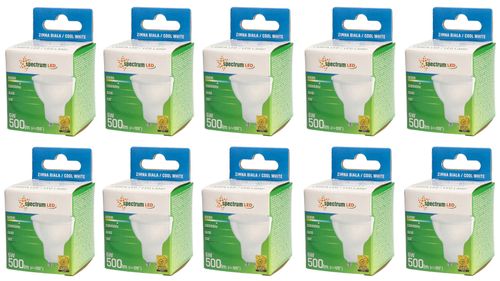Żarówka LED GU10 6W 230V zimna CW WOJ+13266 10 SZTUK SPECTRUM LED na Arena.pl