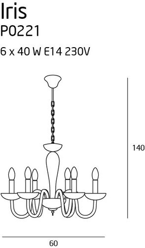Lampa wisząca IRIS chrom TR P0221 - MaxLight na Arena.pl