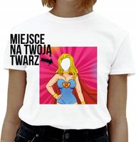 Koszulka Z TWOIM ZDJĘCIEM superwoman karykatura