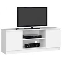 Szafka rtv, stolik, NOVA, 140x40x55 cm, biel, mat | TYLETEGOTU