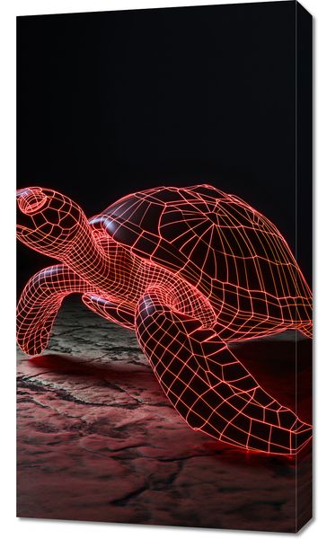 Obraz 50x90cm Neonowy Żółw zdjęcie 1