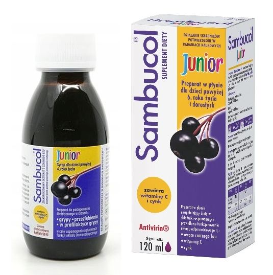 Sambucol Junior 6+ czarny bez, syrop na odporność 120 ml x2 + GRATIS zdjęcie 6