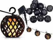 LAMPA SOLARNA LAMPKI POCHODNIE CIEPŁE OGRODOWE GIRLANDA LOFT TARAS