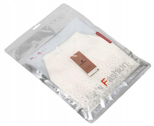 PETERSON Klasyczna czapka damska zimowa fasonu slouchy wzór z dżetów na Arena.pl