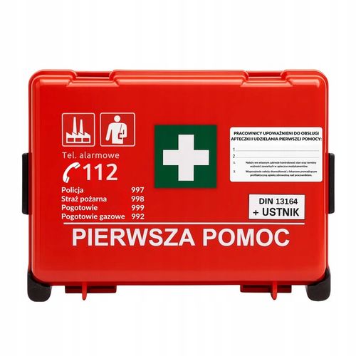APTECZKA PIERWSZEJ POMOCY DIN 13164 NORMA EUROPA USTNIK WYPOSAŻONA BHP na Arena.pl