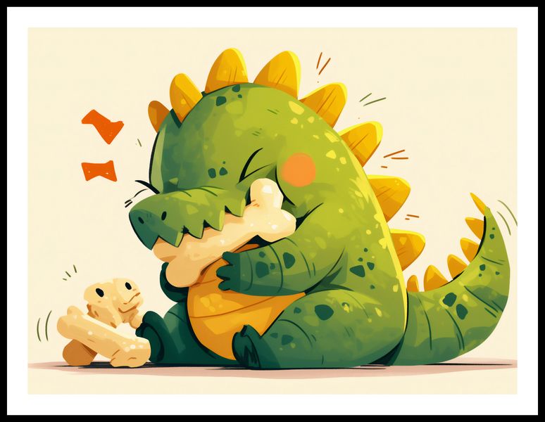Plakat 80x60cm Uroczy Dinozaur zdjęcie 3