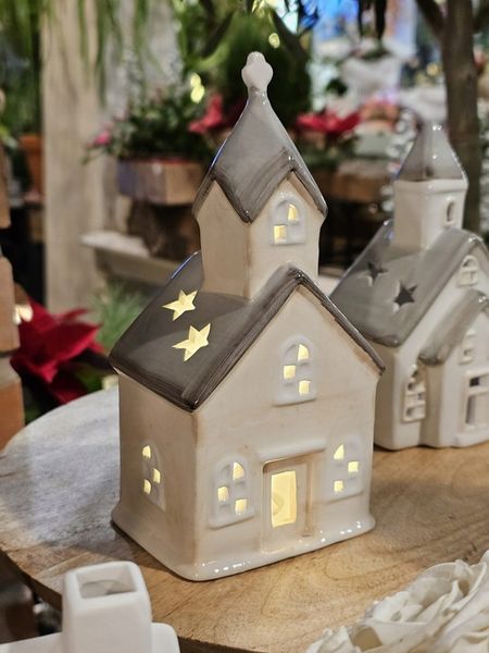 Kościół ceramiczny ozdoba LED zdjęcie 5