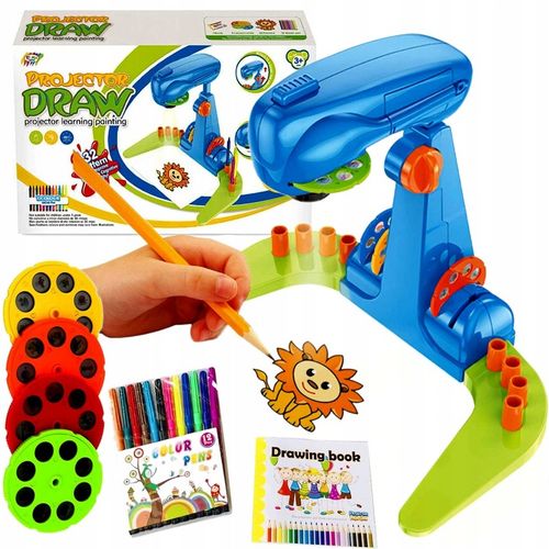 PROJEKTOR RZUTNIK DO NAUKI RYSOWANIA MALOWANIA ZE SLAJDAMI 32 SLAJDY MAZAKI na Arena.pl