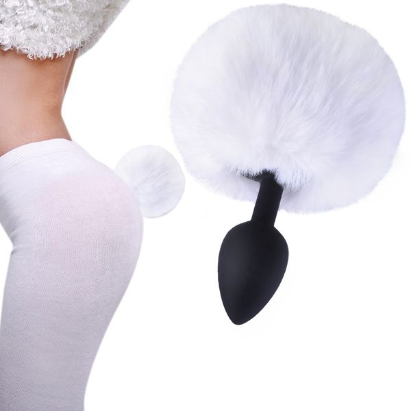 Silikonowy Korek Z Króliczą Kitką Rozmiar S zdjęcie 1