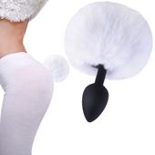 Silikonowy Korek Z Króliczą Kitką Rozmiar S