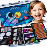 ZESTAW ARTYSTYCZNY MALOWANIA WALIZKA KREDKI FARBY PREZENT DZIEŃ DZIECKA XXL