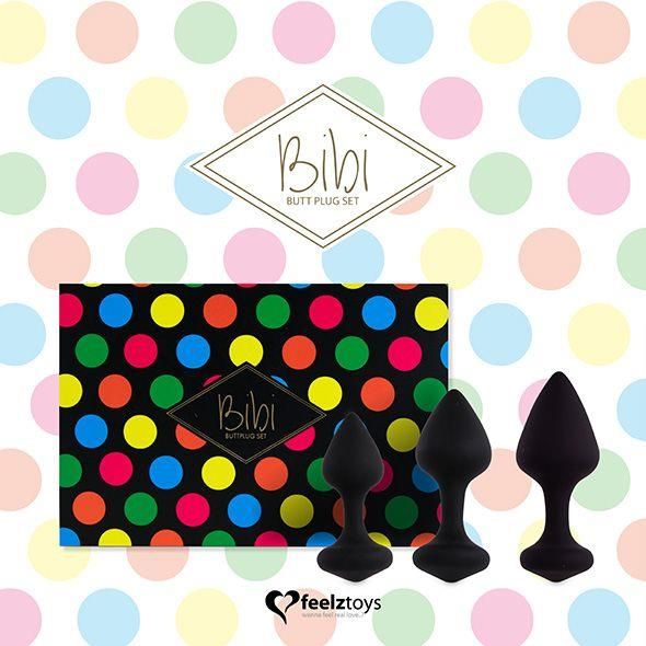 Feelztoys - Bibi Butt Plug Set 3 Pcs Black zdjęcie 4