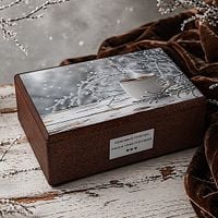 Drewniana urna kremacyjna dla dorosłych z motywem kawy urna z litego drewna